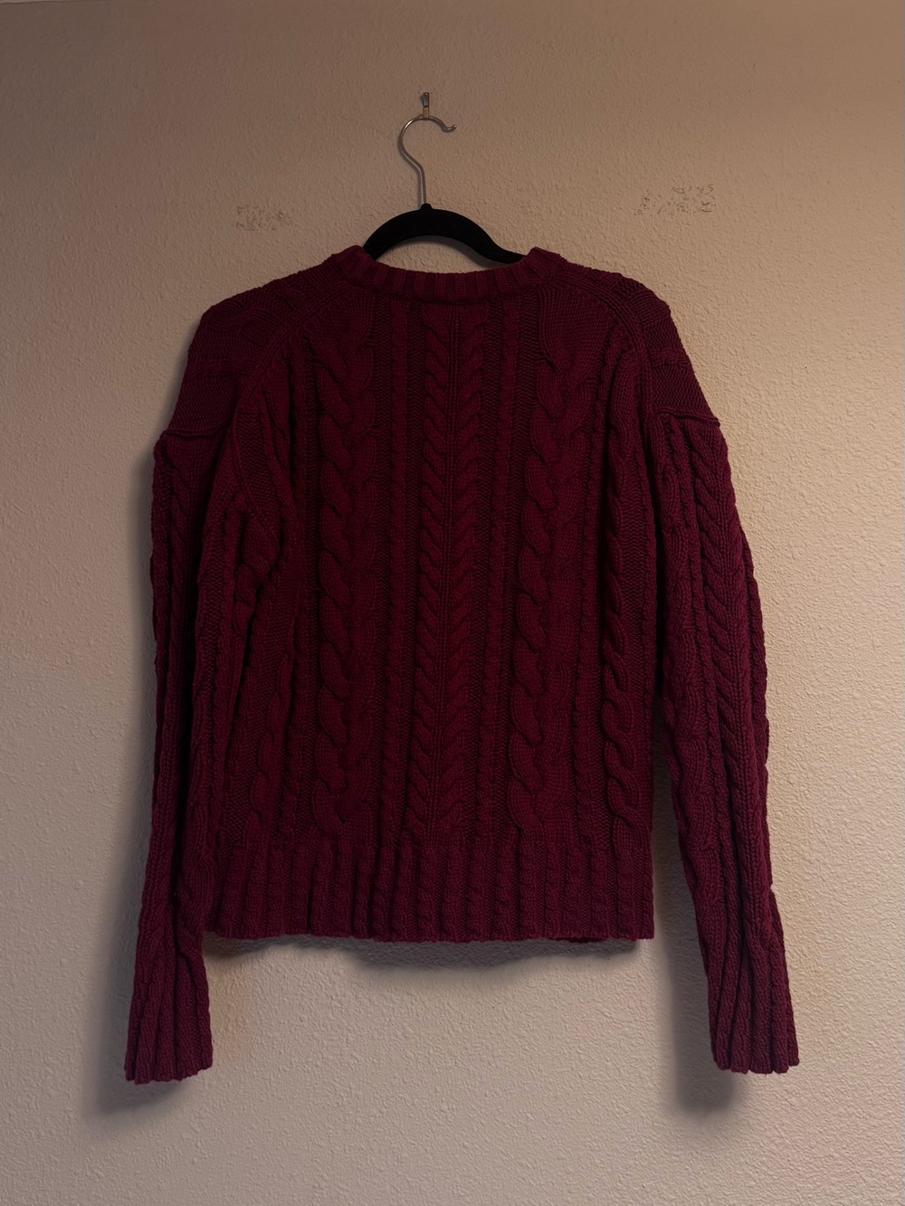 J.Crew Cotton Women's Cable Knit Crewneck Sweater - Mulberry - Picture 6 of 6